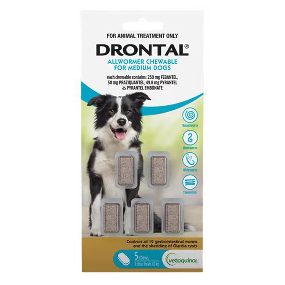 Drontal Wormers Chewable For Dogs Up To 10Kg (Aqua)