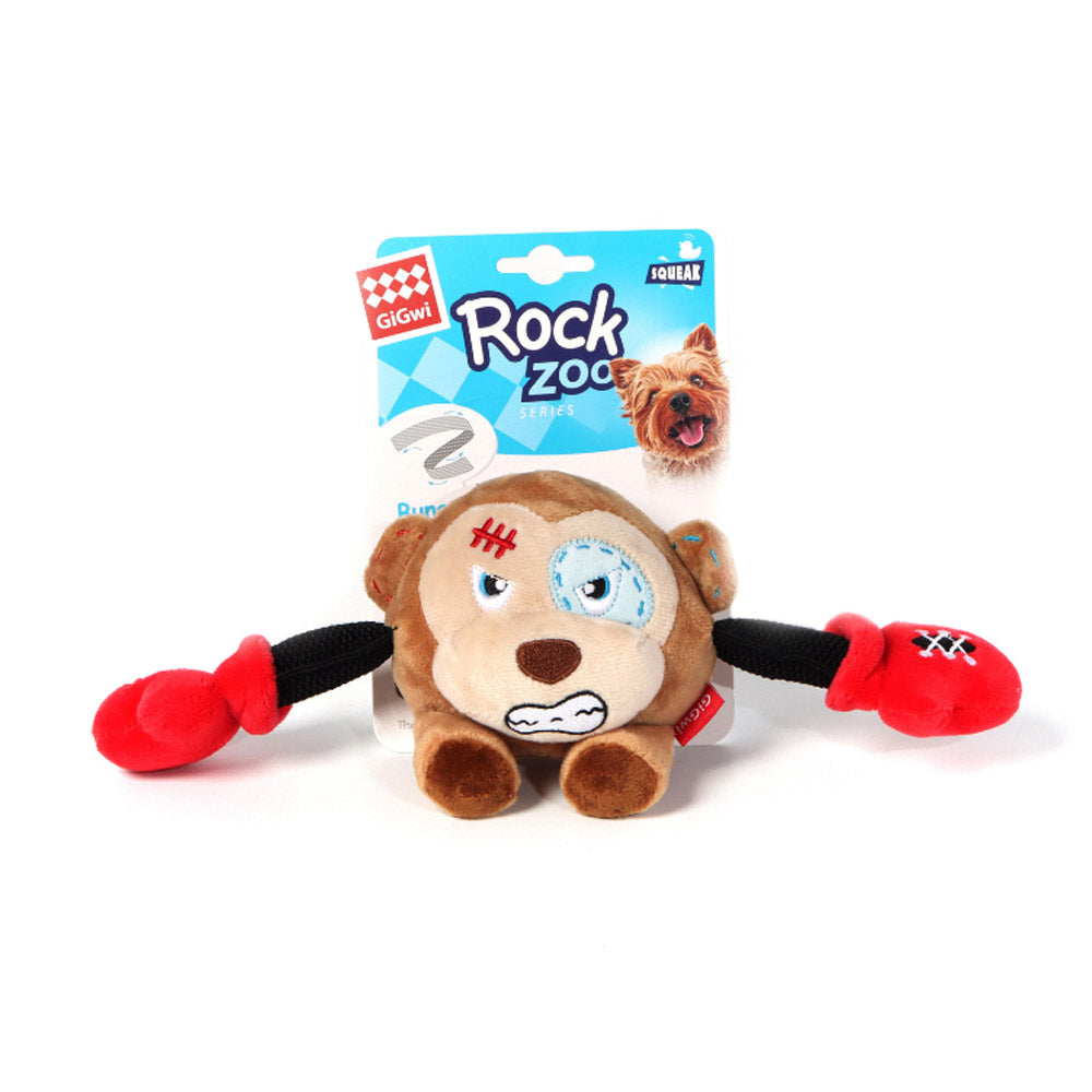 GiGwi Squeak Rock Zoo Toy for Dogs - Boxer Monkey