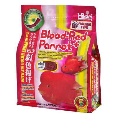 Hikari Blood-Red Parrot+ Six Color Enhancers Fish Food - Mini