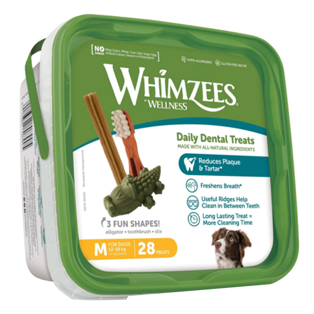 Whimzees Alligator/Brushzees/Stix Variety Value Box Dog Dental Treats Medium