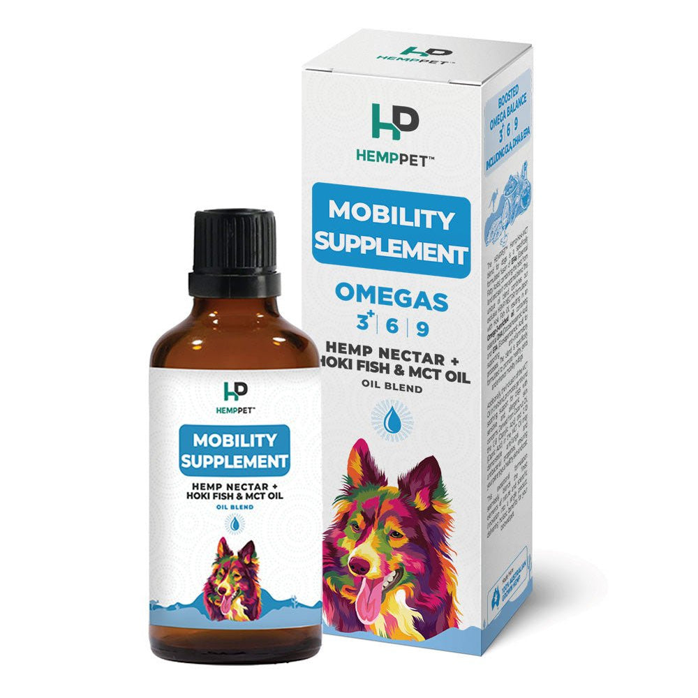 HempPet Mobility Supplement Hemp Nectar Oil Blend With Hoki Fish & MCT Oil for Dogs