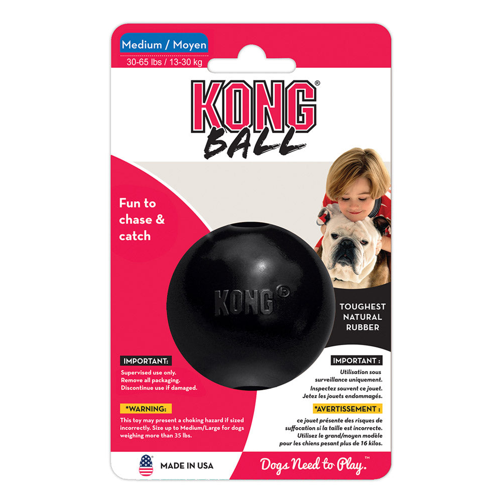 KONG Ball Rubber Toy for Dogs - Extreme Black