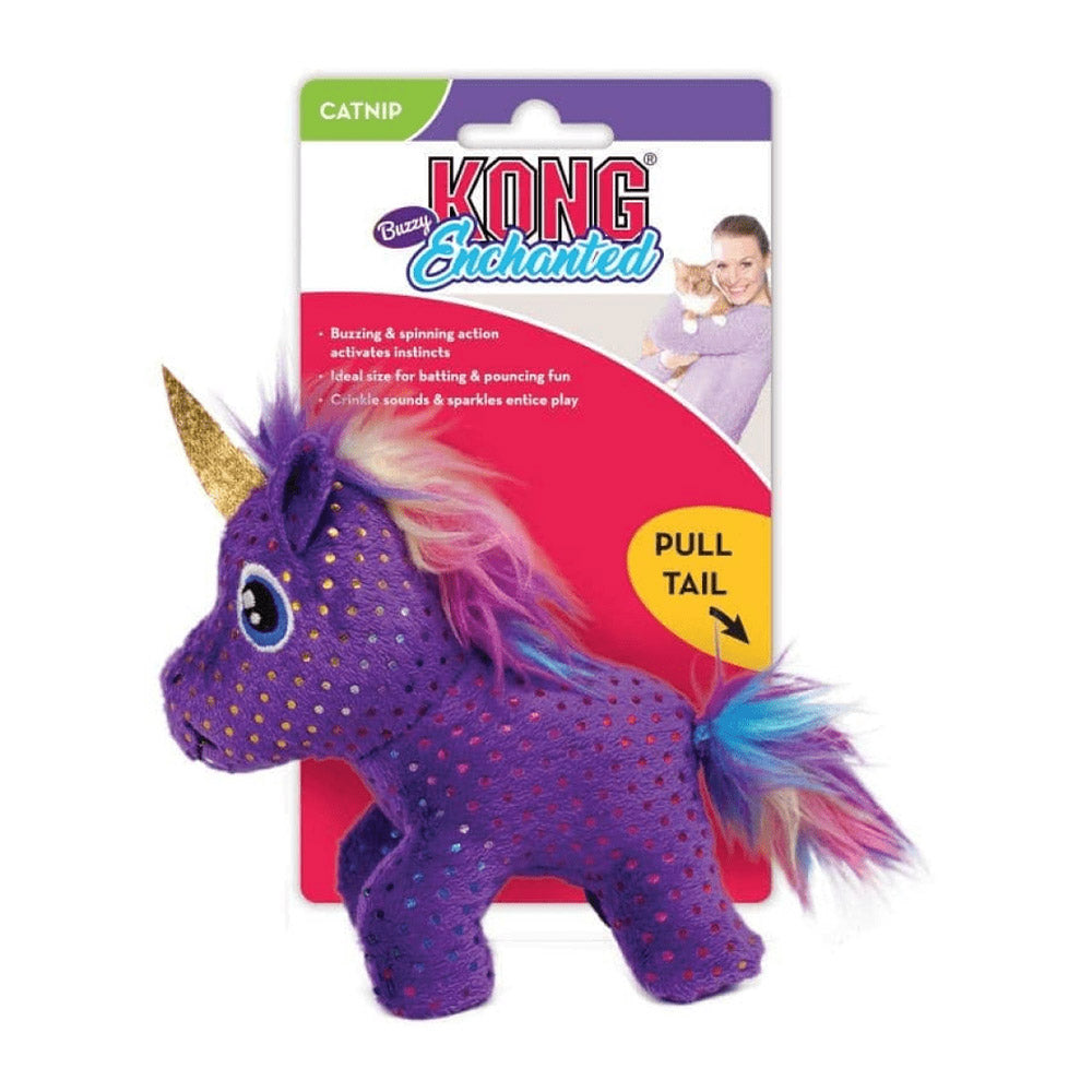 KONG Buzzy Enchanted Catnip Crinkle Toy for Cats - Unicorn