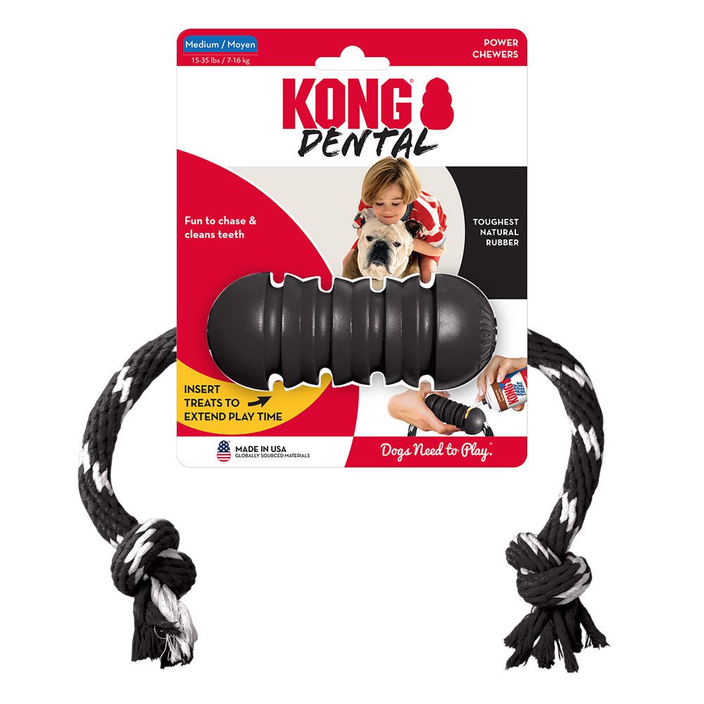 KONG Dental Rubber Toy for Dogs - Extreme with Rope