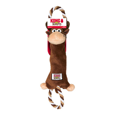 KONG Knots Tugger Squeaker Fetch Toy for Dogs - Monkey