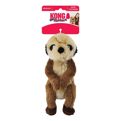 KONG Shakers Passports Rattle Plush Squeaker Toy for Dogs - Meerkat