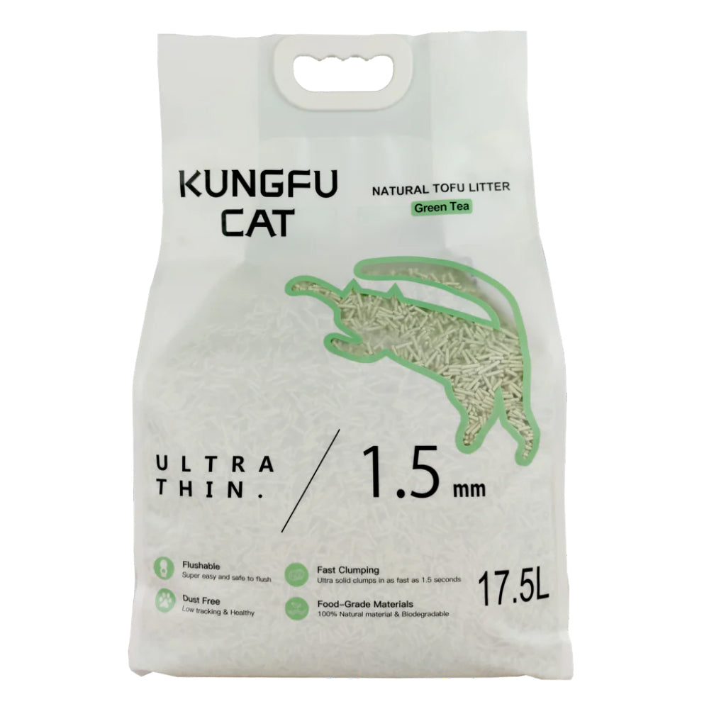 Kungfu Cat Ultra Thin Natural Tofu Litter - Green Tea