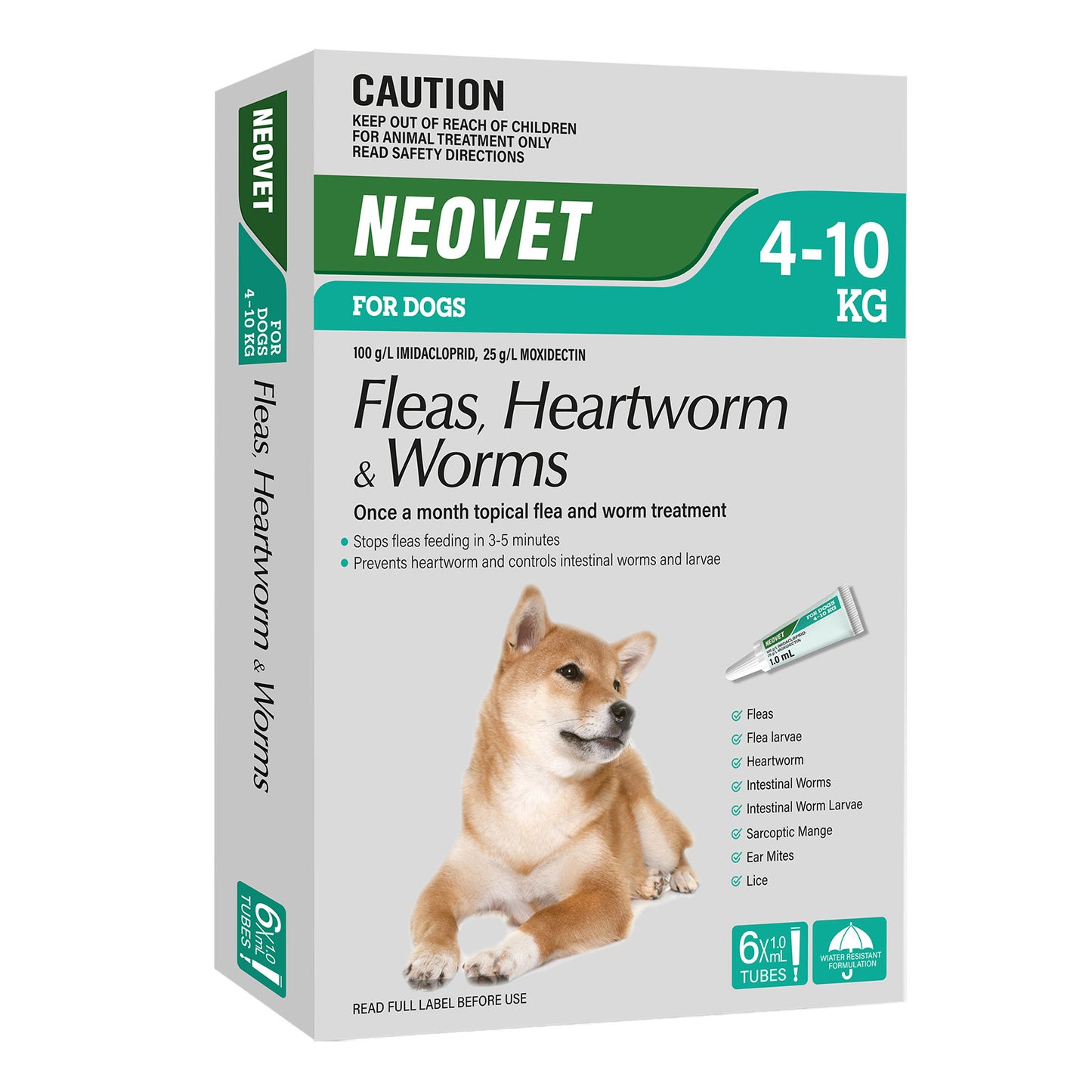 Neovet Flea and Worming For Medium Dogs 4 to 10kg Aqua