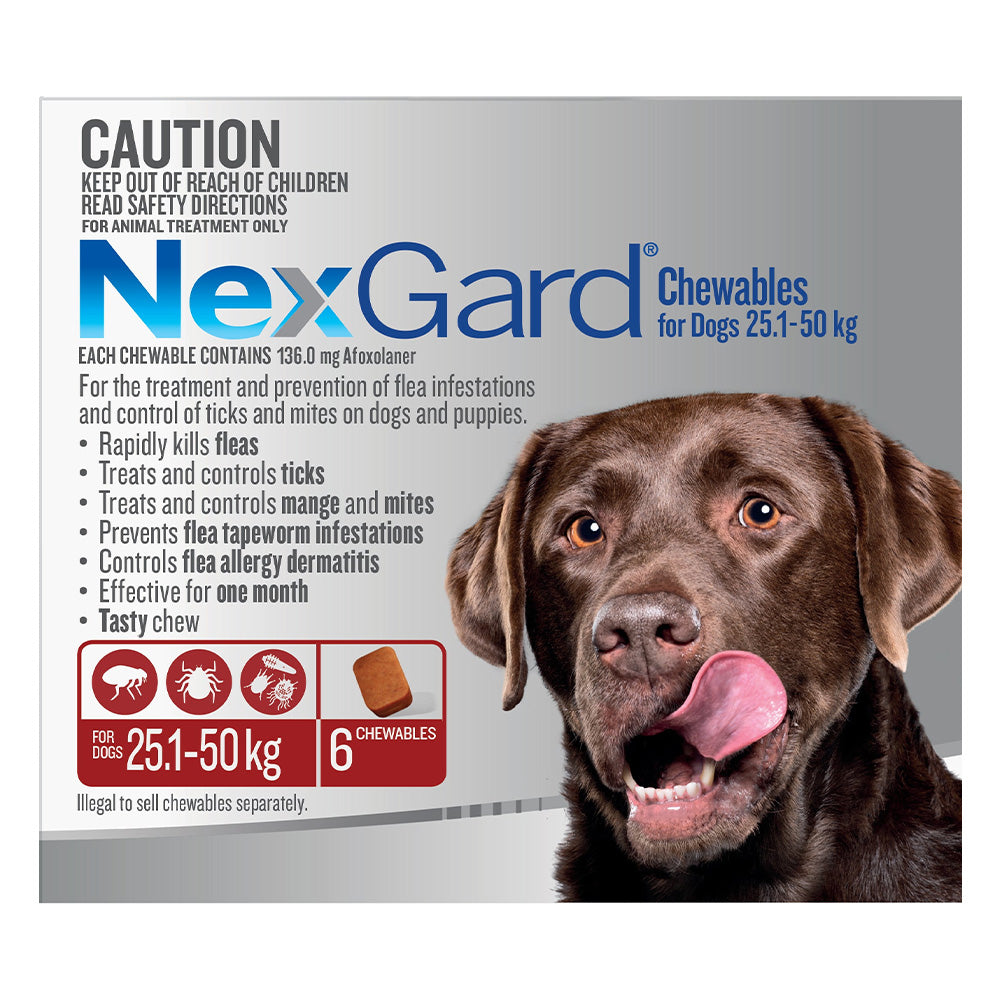 Nexgard Chewables For Large Dogs (25 - 50 Kg) Red