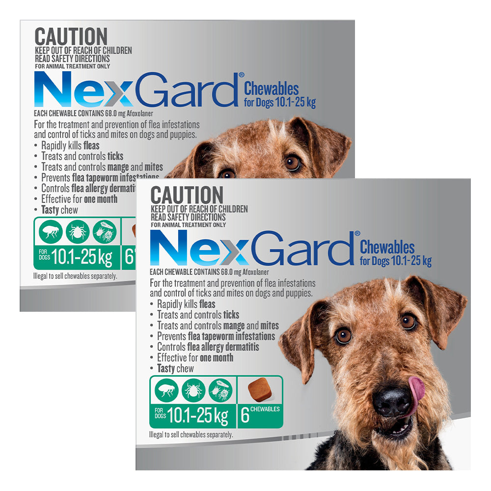 Nexgard Chewables For Medium Dogs (10.1 - 25 Kg) Green