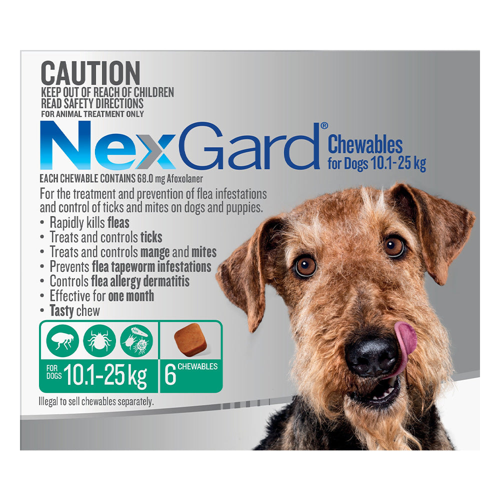 Nexgard Chewables For Medium Dogs (10.1 - 25 Kg) Green