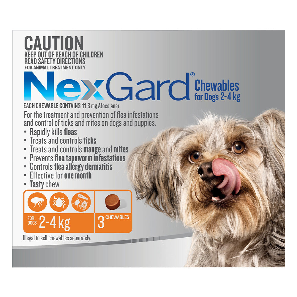 Nexgard Chewables For Very Small Dogs (2 - 4 Kg) Orange