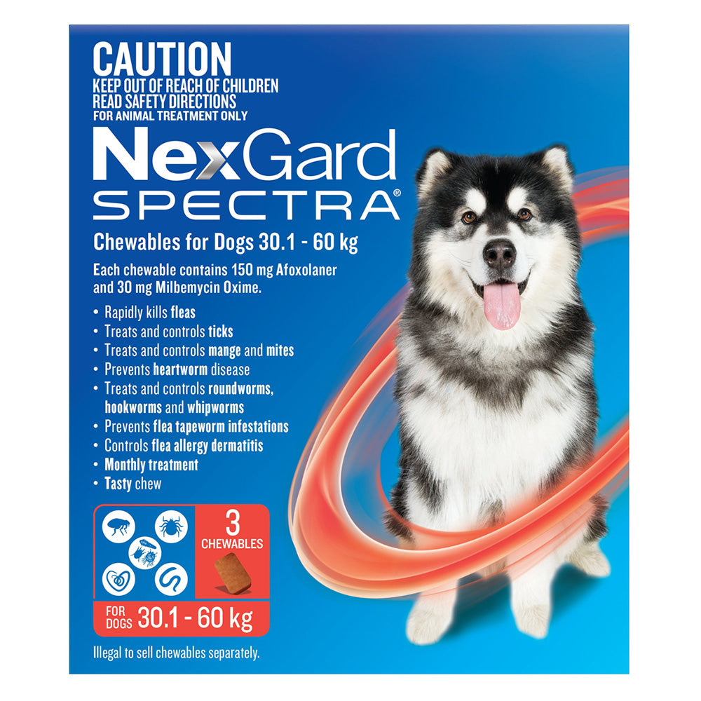 Nexgard Spectra Extra Large Dogs (30.1 - 60kg) Red