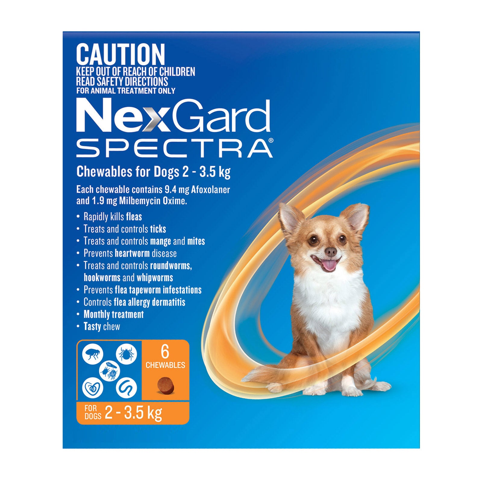 Nexgard Spectra Very Small Dogs (2 - 3.5kg) Orange
