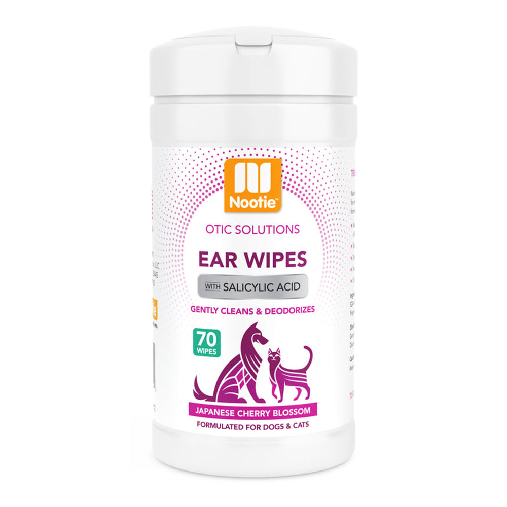 Nootie Otic Solutions Ear Wipes with Salicylic Acid for Dogs & Cats - Japanese Cherry Blossom