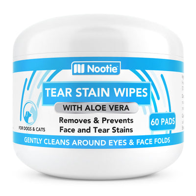 Nootie Tear Stain Wipes with Aloe Vera for Dogs & Cats