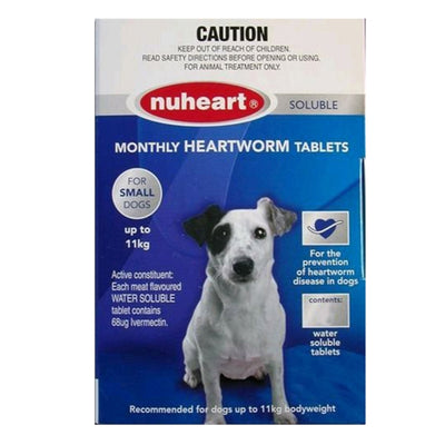 Nuheart For Dogs Generic Heartgard For Small Dogs - Up To 11Kg (Blue)