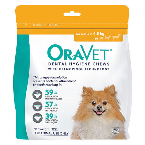 Oravet Dental Chews for X-Small Dogs Up To 4.5 kg (ORANGE)