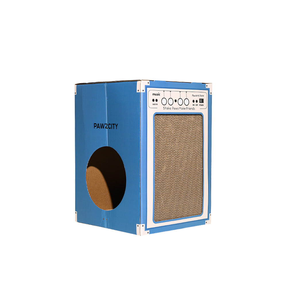 Pawzcity Vintage Speaker Cat Scratching House B