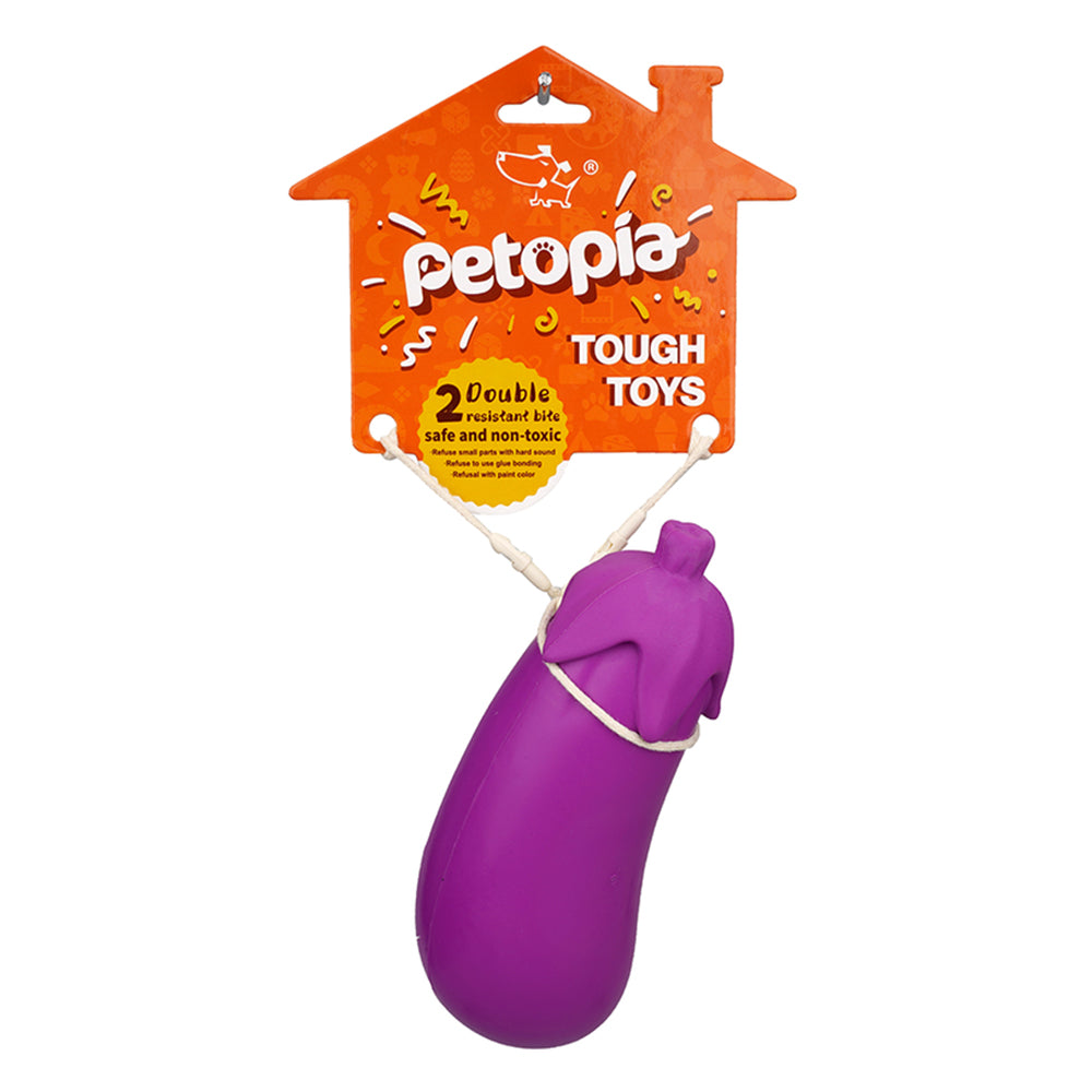Petopia Ultra Tough Dog Toy Stuffed Eggplant Small