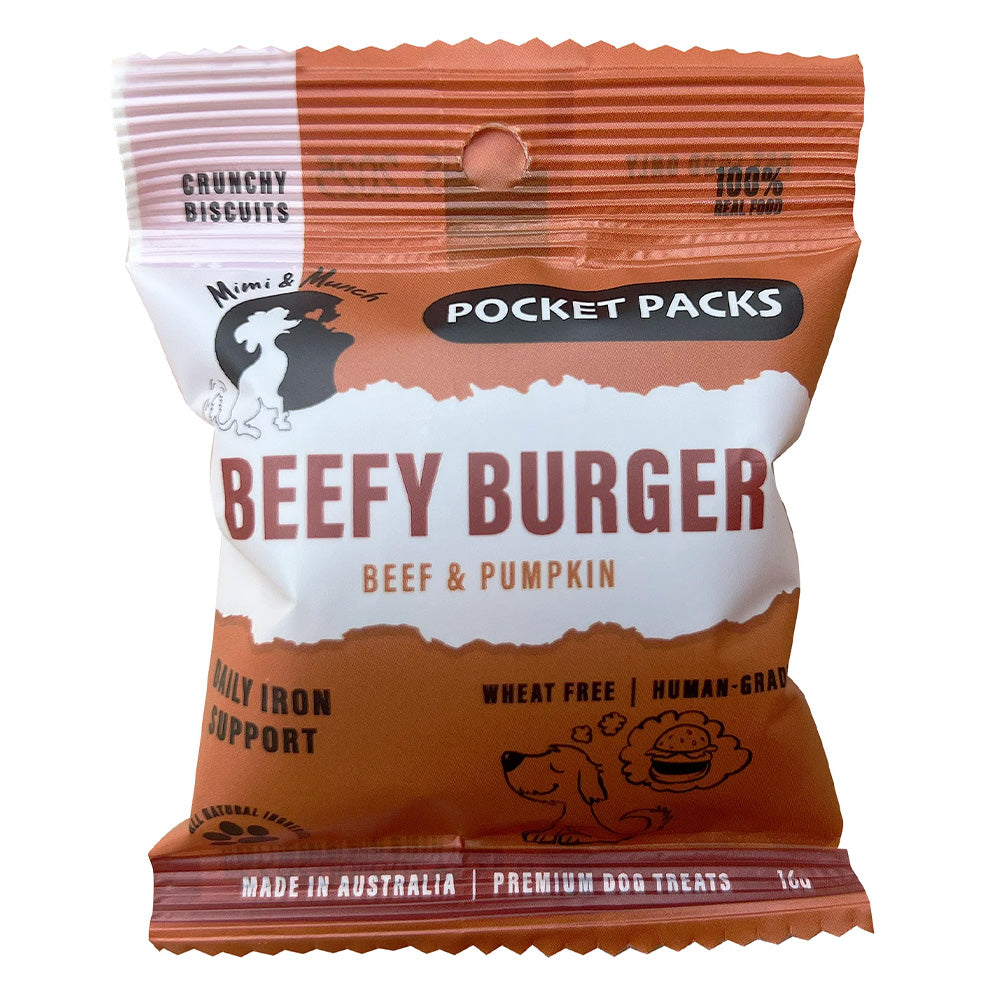 Mimi & Munch Beefy Burger Natural Dog Treats - 180Gm