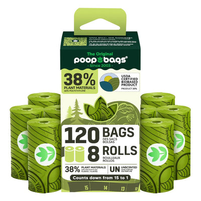 Poop Bags 120 Waste Bags 8 Rolls 
