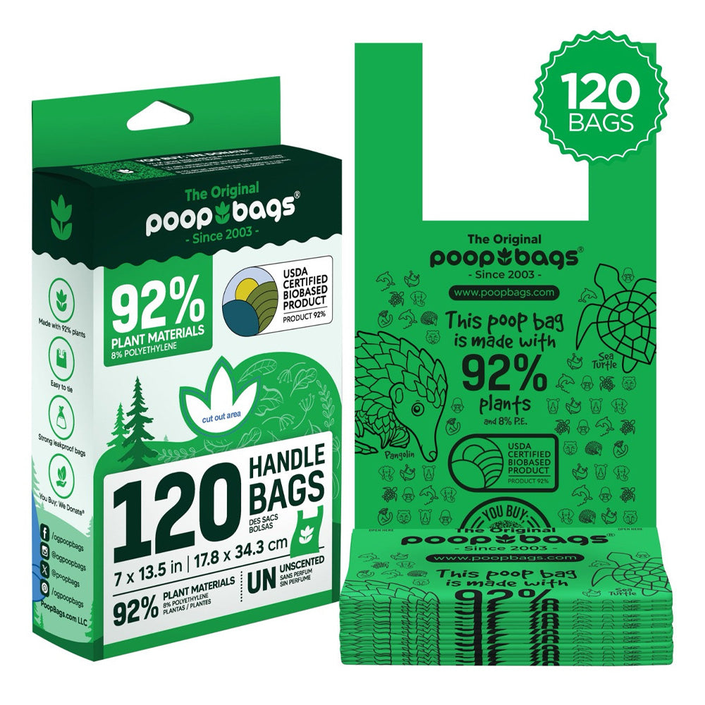 Poop Bags Handle Tie 120 Count Recycled