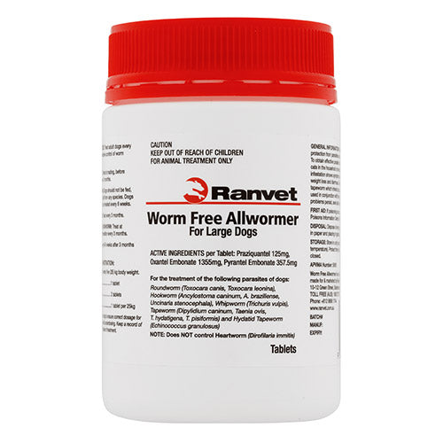 Ranvet Allwormer for Large Dogs 25 Kg