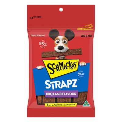 Schmackos Strapz Bbq Lamb Flavour Real Meat Recipe Dog Treats 