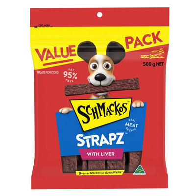 Schmackos Strapz with Liver Real Meat Recipe Dog Treats