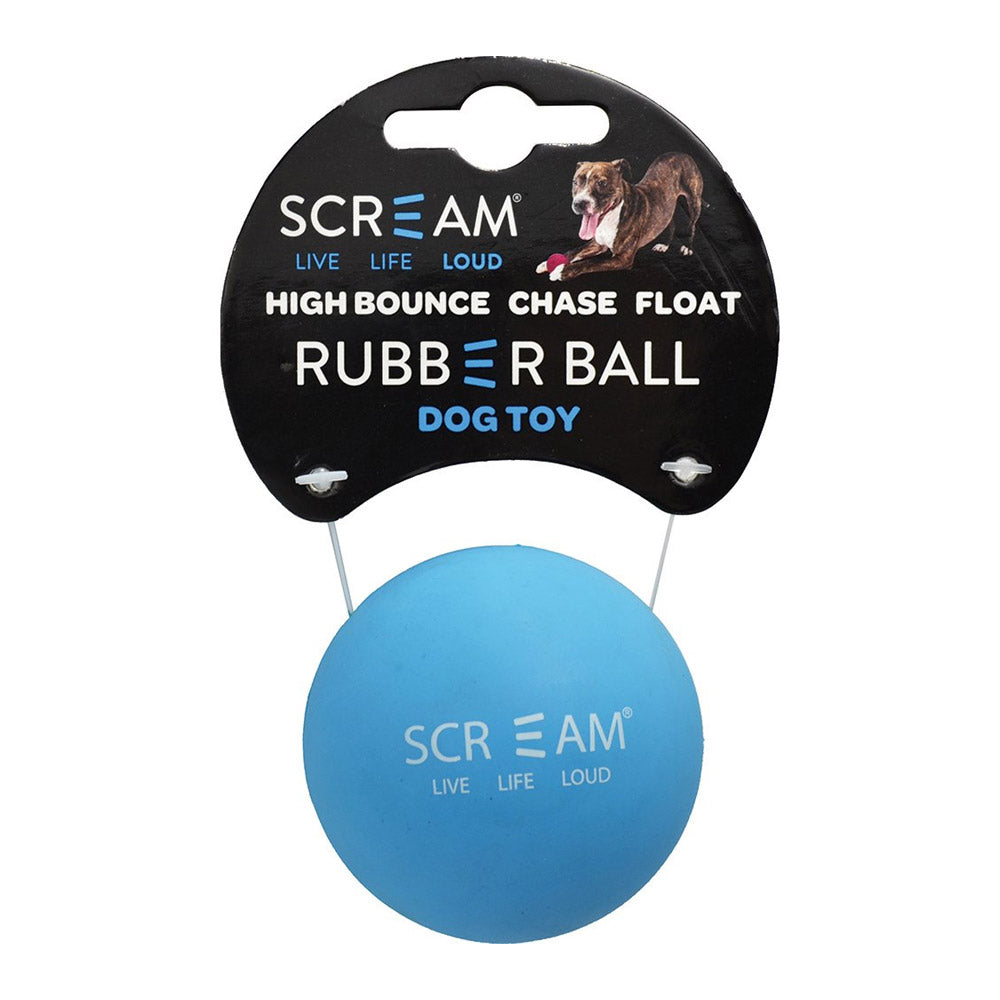 Scream Rubber Ball Dog Toy - Loud Blue