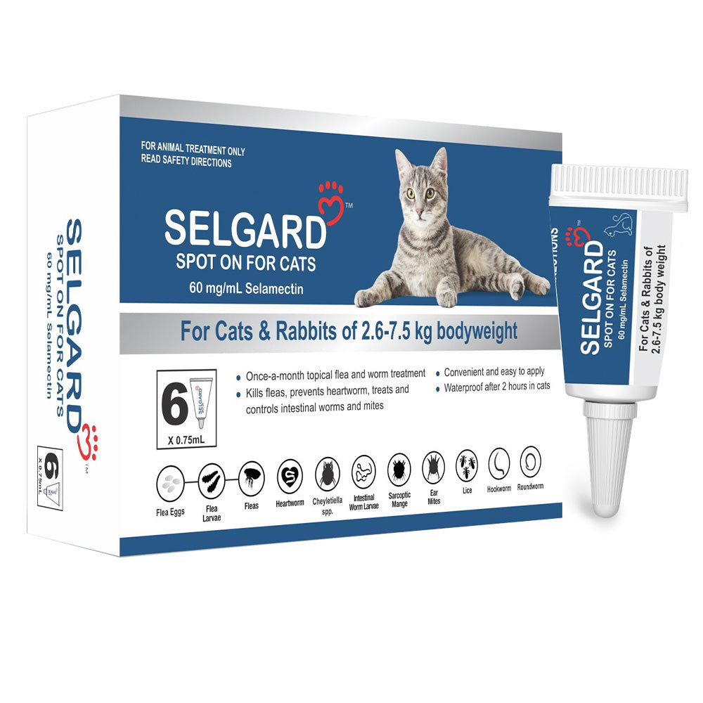 Selgard Spot on (Selamectin) for Cats 2.6 - 7.5 Kg