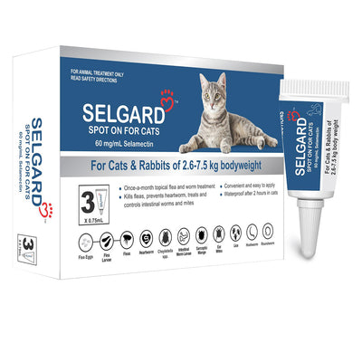 Selgard Spot on (Selamectin) for Cats 2.6 - 7.5 Kg