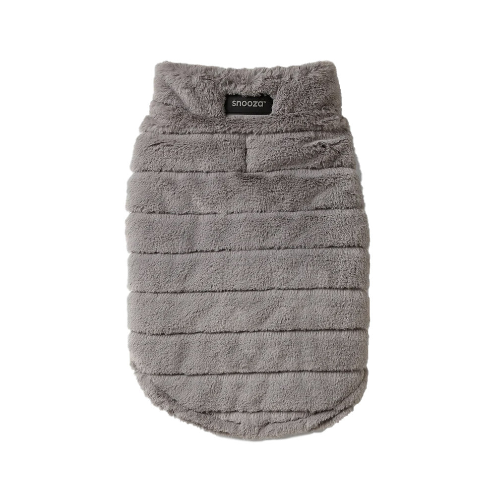 Snooza Wear Faux Fur Puffer Dog Jacket Cloud Grey