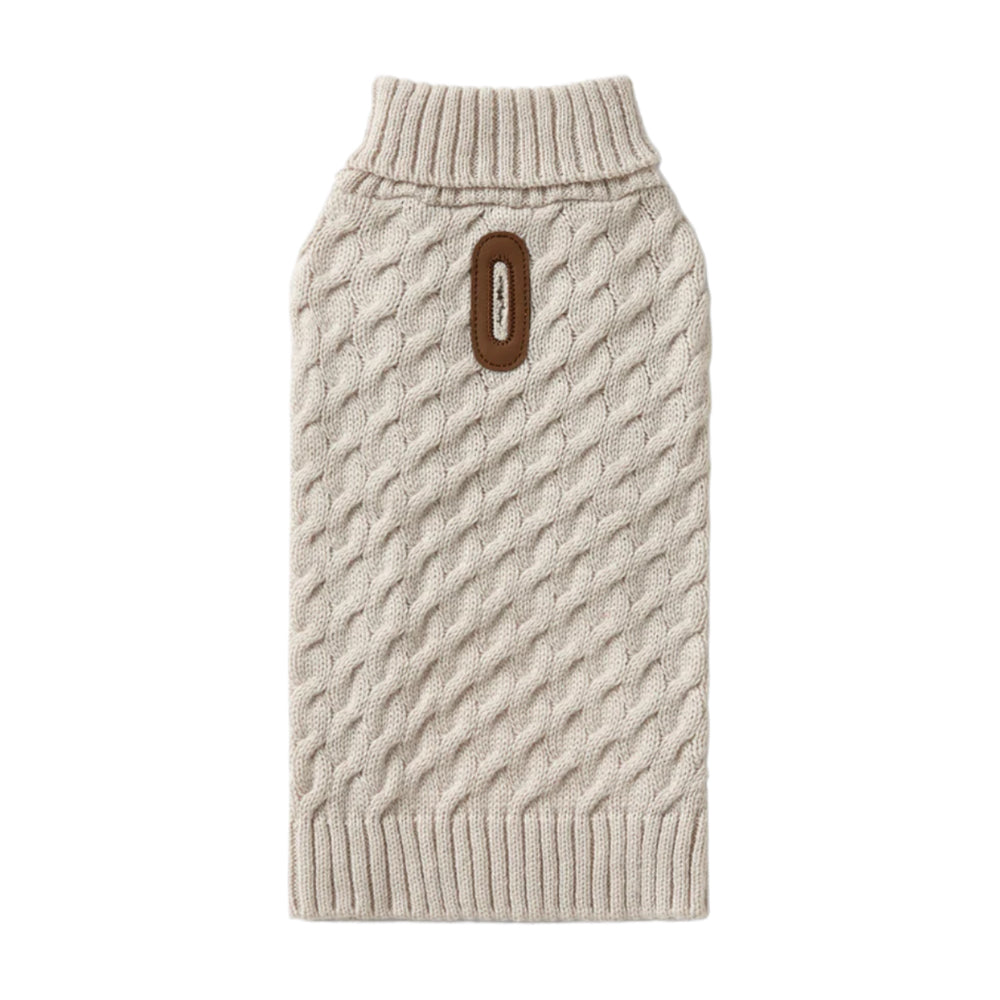 Snooza Wear Knit Polo Dog Sweater Oatmeal