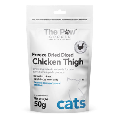 The Paw Grocer Freeze Dried Diced Chicken Thigh Cat Treats
