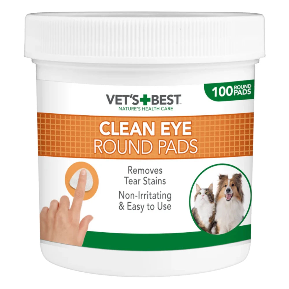 Vet's Best Nature's Health Care Clean Eye Round Pads for Dogs & Cats