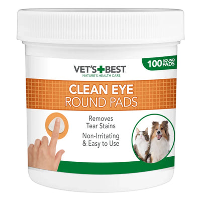 Vet's Best Nature's Health Care Clean Eye Round Pads for Dogs & Cats