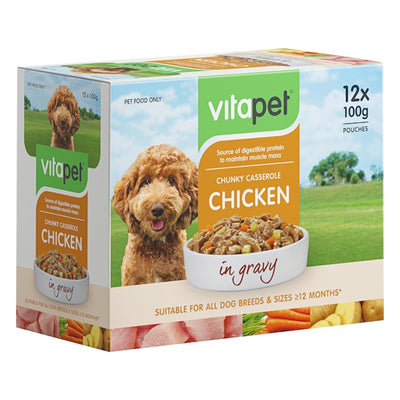 Vitapet Chunky Casserole Chicken in Gravy Wet Dog Food 100gm