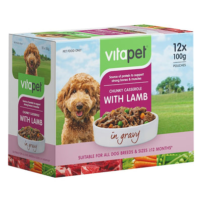 Vitapet Chunky Casserole with Chicken & Lamb in Gravy Wet Dog Food 100gm