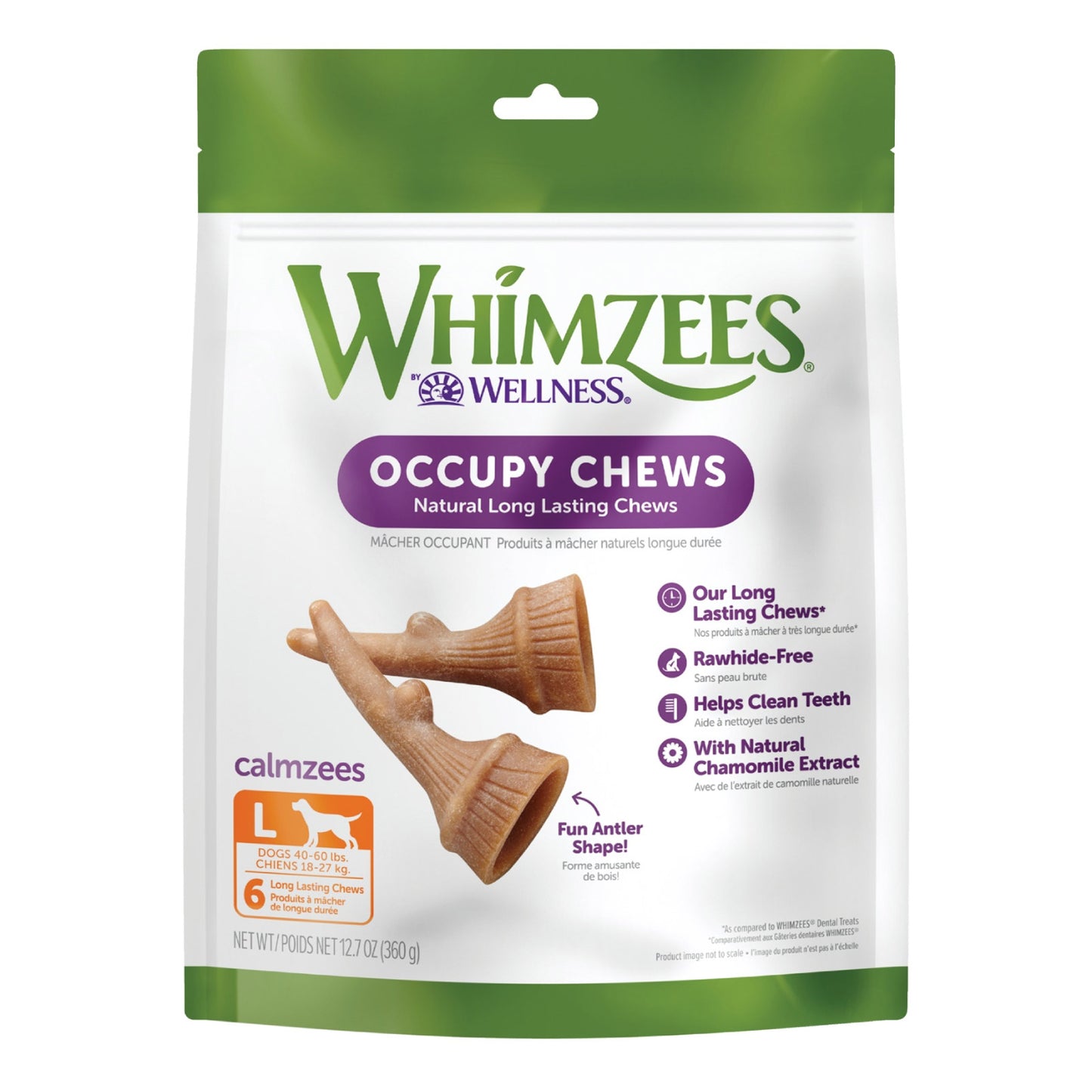 Whimzees Occupy Calmzees Antler Value Bag Dog Dental Treats Large