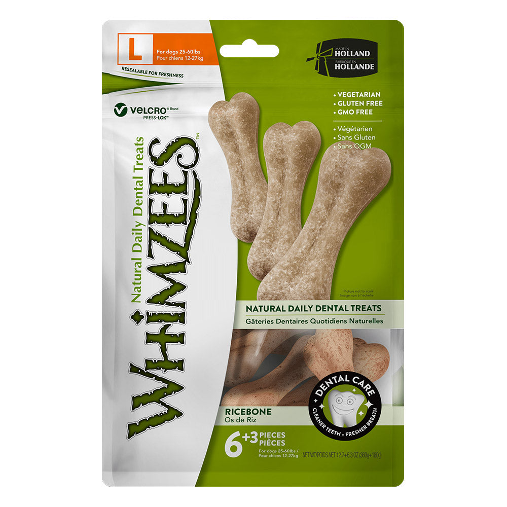 Whimzees RiceBone Medium\Large Value Bag 9s