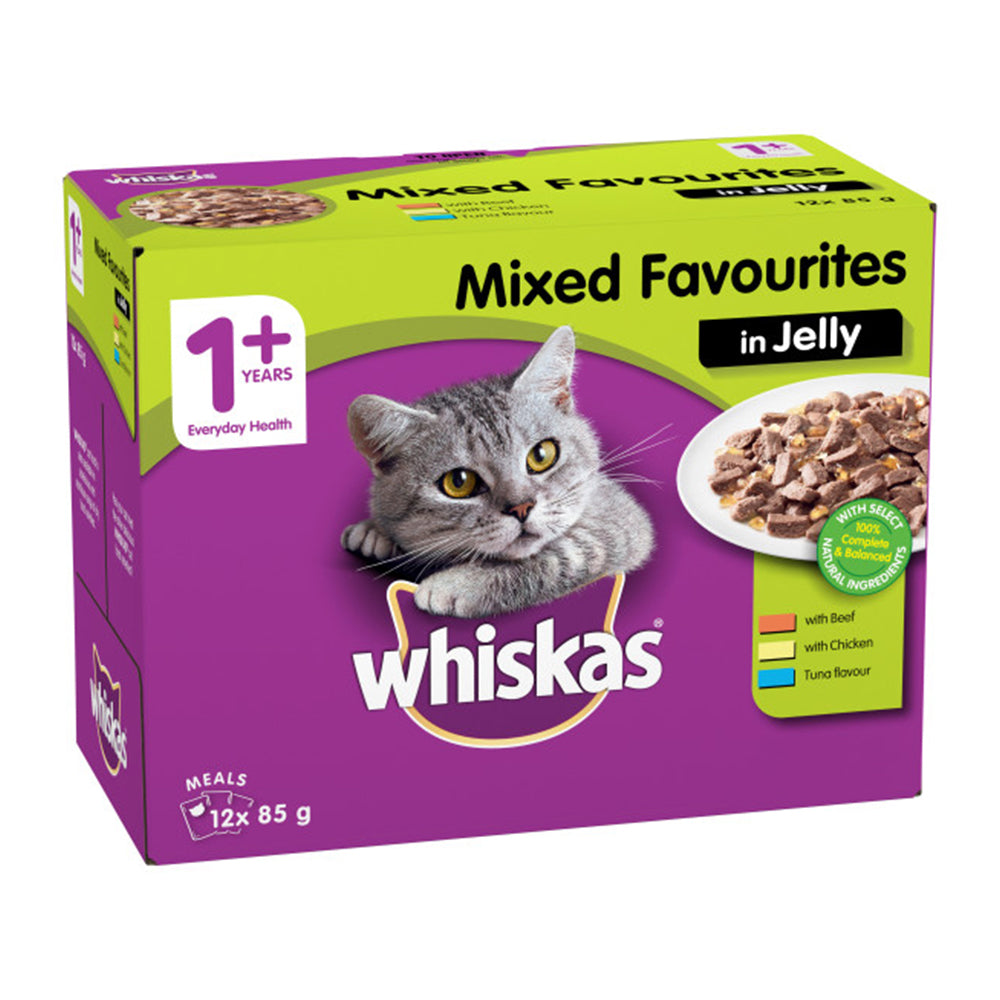 Whiskas Adult 1+ Years Mixed Favourites in Jelly Wet Cat Food 85gm
