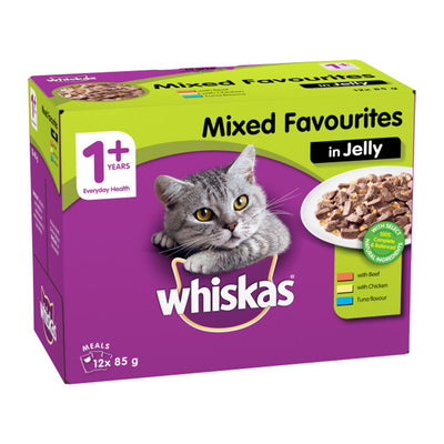Whiskas Adult 1+ Years Mixed Favourites in Jelly Wet Cat Food 85gm