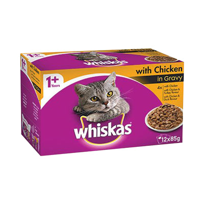 Whiskas Adult 1+ Years with Chicken Favourites in Gravy Wet Cat Food 85gm