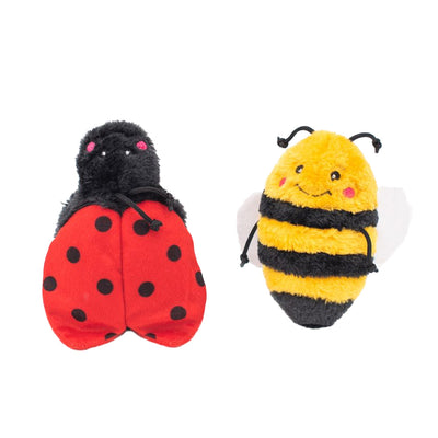 Zippy Paws Crinkle 2-Pack Toys for Dogs - Bee and Ladybug