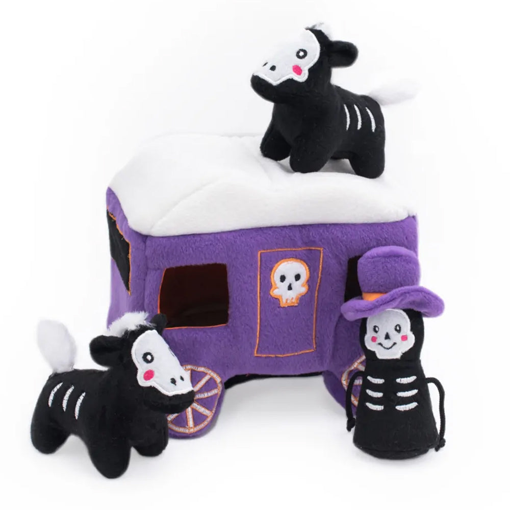 Zippy Paws Halloween Burrow Toys for Dogs - Haunted Carriage