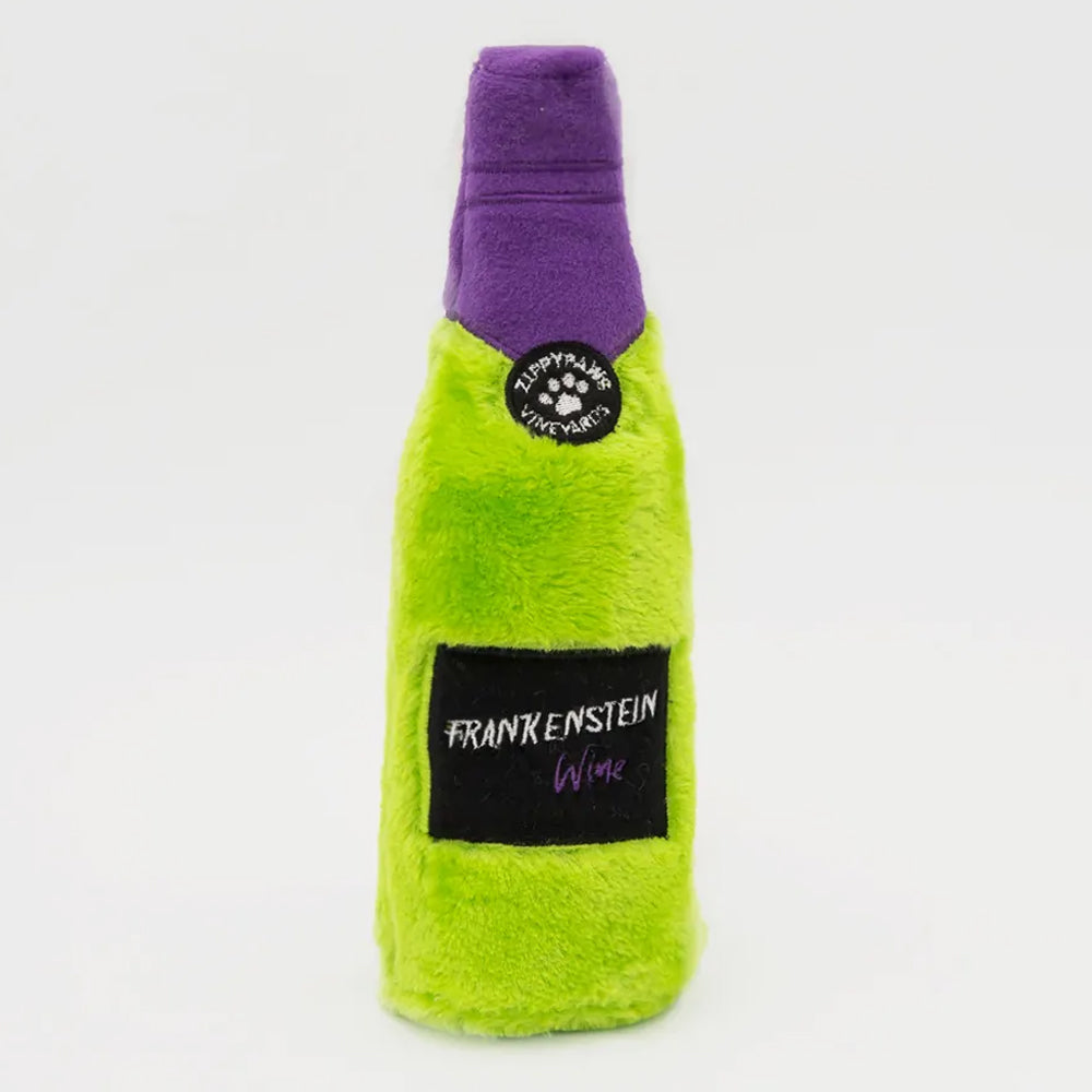 Zippy Paws Halloween Happy Hour Crusherz Toys for Dogs - Frankenstein Wine