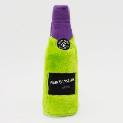 Zippy Paws Halloween Happy Hour Crusherz Toys for Dogs - Frankenstein Wine
