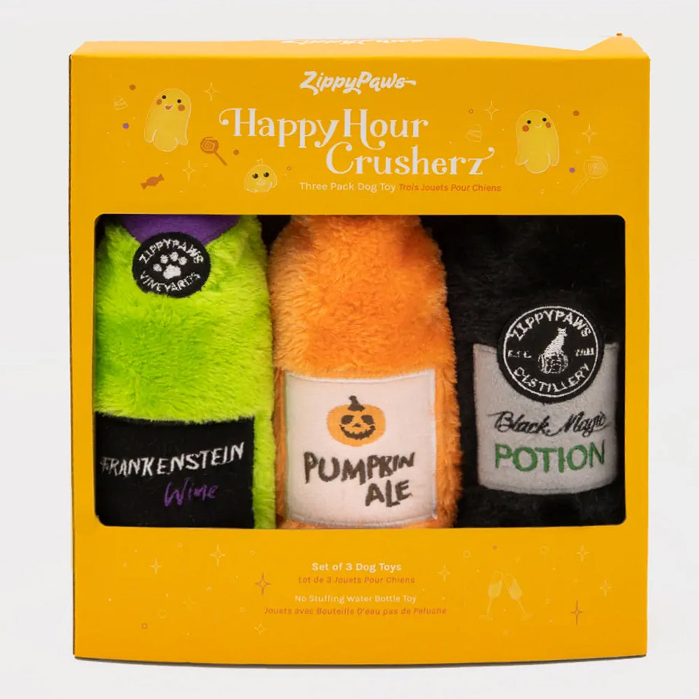 Zippy Paws Halloween Happy Hour Crusherz Toys for Dogs - Set of 3
